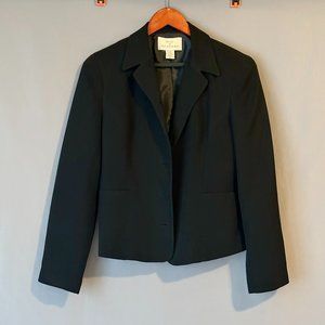 Design by Pat Argenti Black Silk Wool Blazer Jacket Size 8